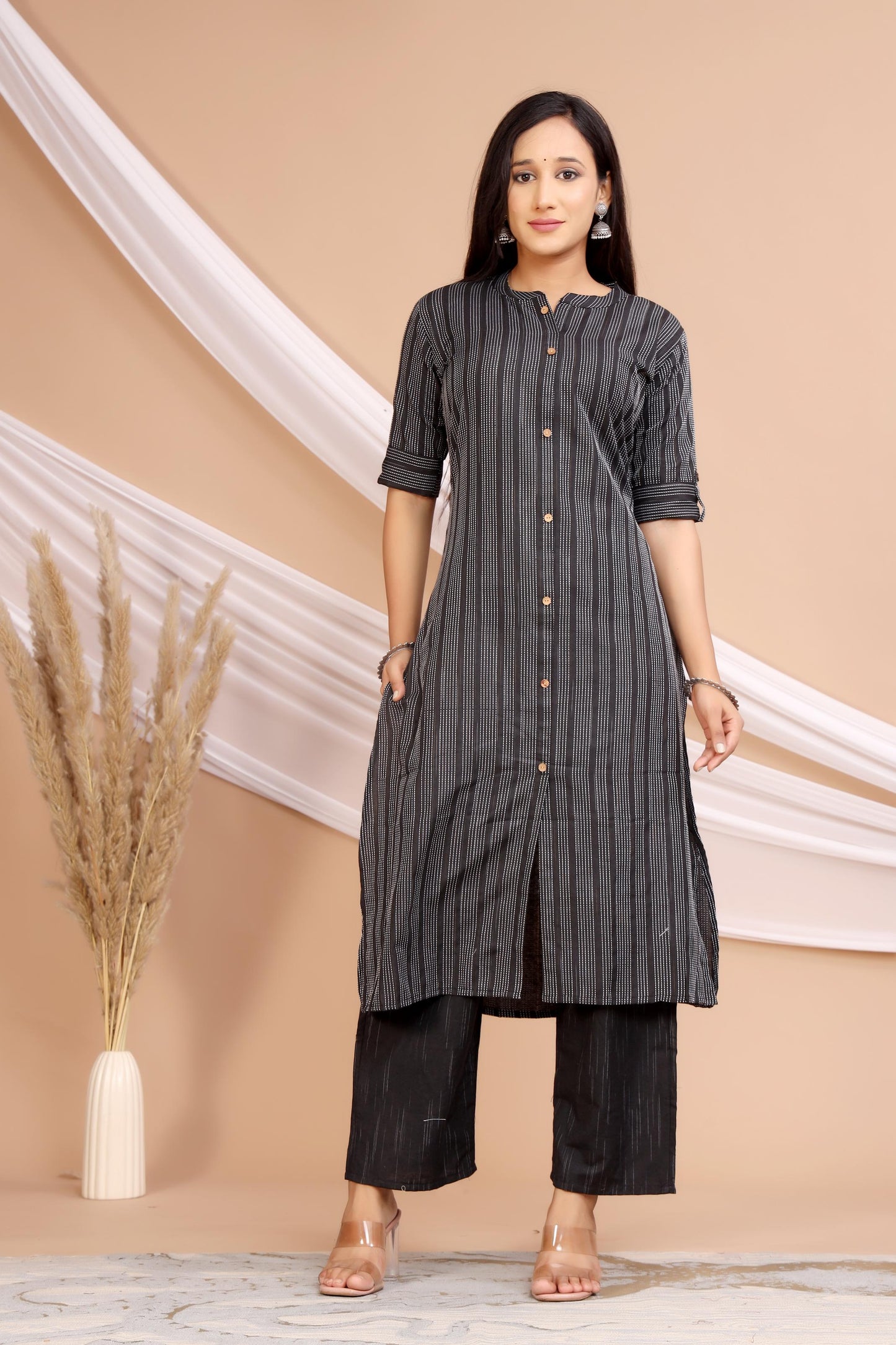 Akrish Premium Cotton Kurta Dupatta Set for Women | Elegant Black & Blue Ethnic Wear for Daily & Festive Use