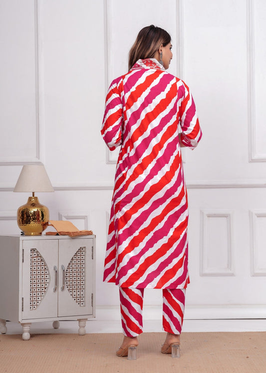 Women’s Pink & Orange Tie-Dye Printed Co-ord Set Akrish