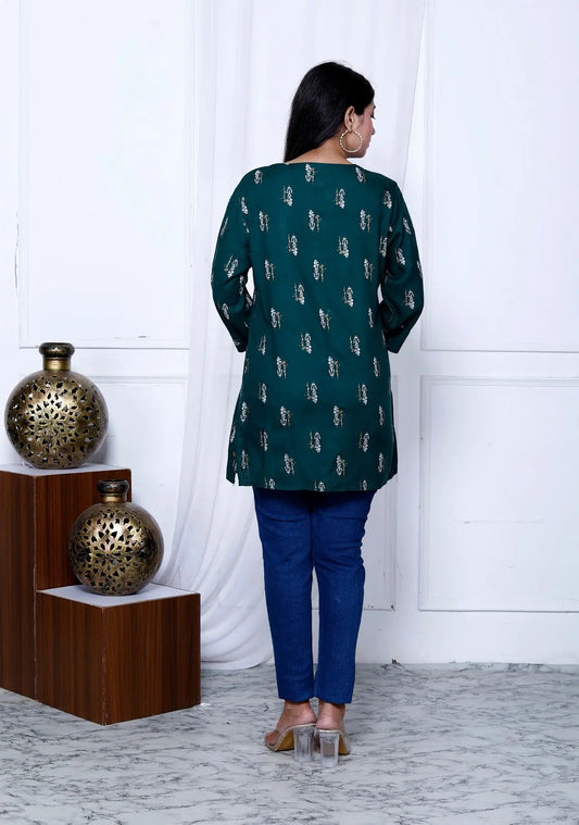 Green Patti Top for Women | Ethnic Casual Stylish Wear Akrish