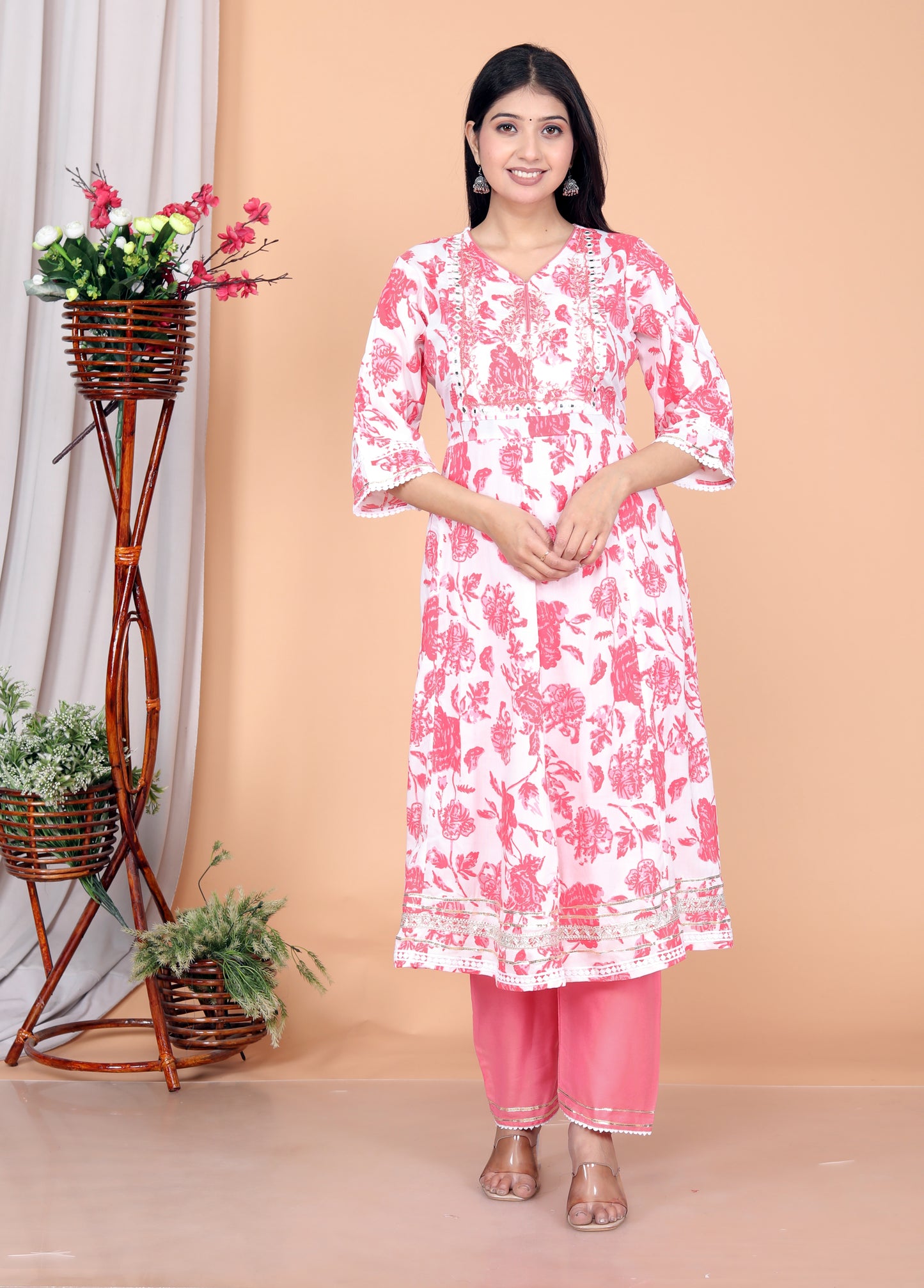 Akrish Pure Cotton Pink Kurta Set with Dupatta for Women | Premium Daily & Festive Wear | Elegant Ethnic Suit 2025