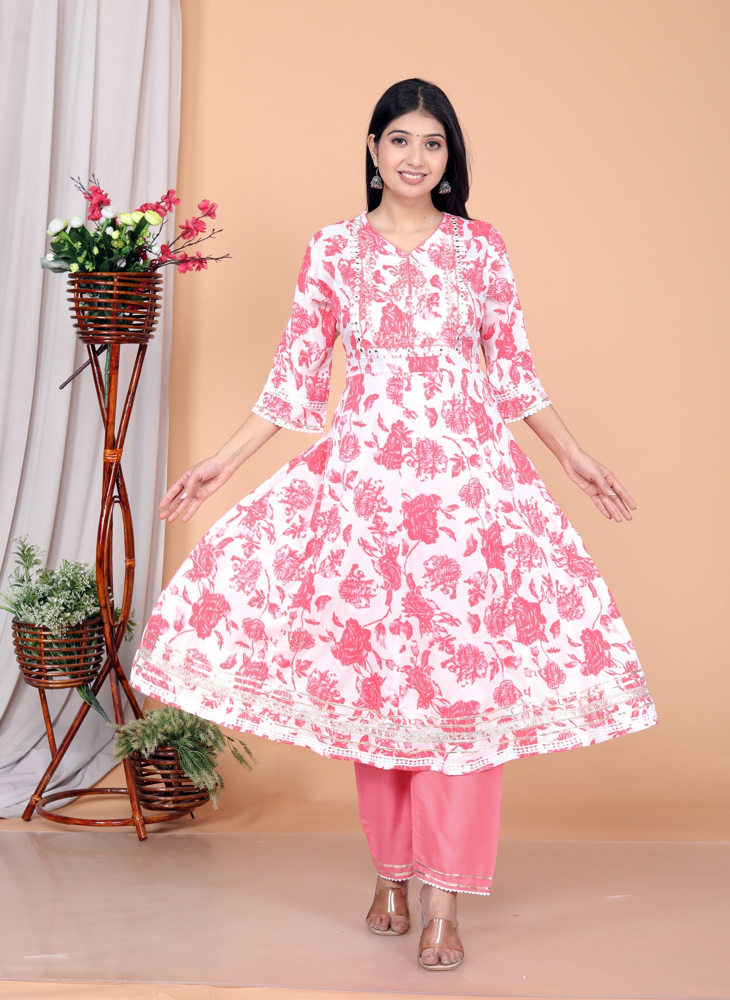 Akrish Pure Cotton Pink Kurta Set with Dupatta for Women | Premium Daily & Festive Wear | Elegant Ethnic Suit 2025
