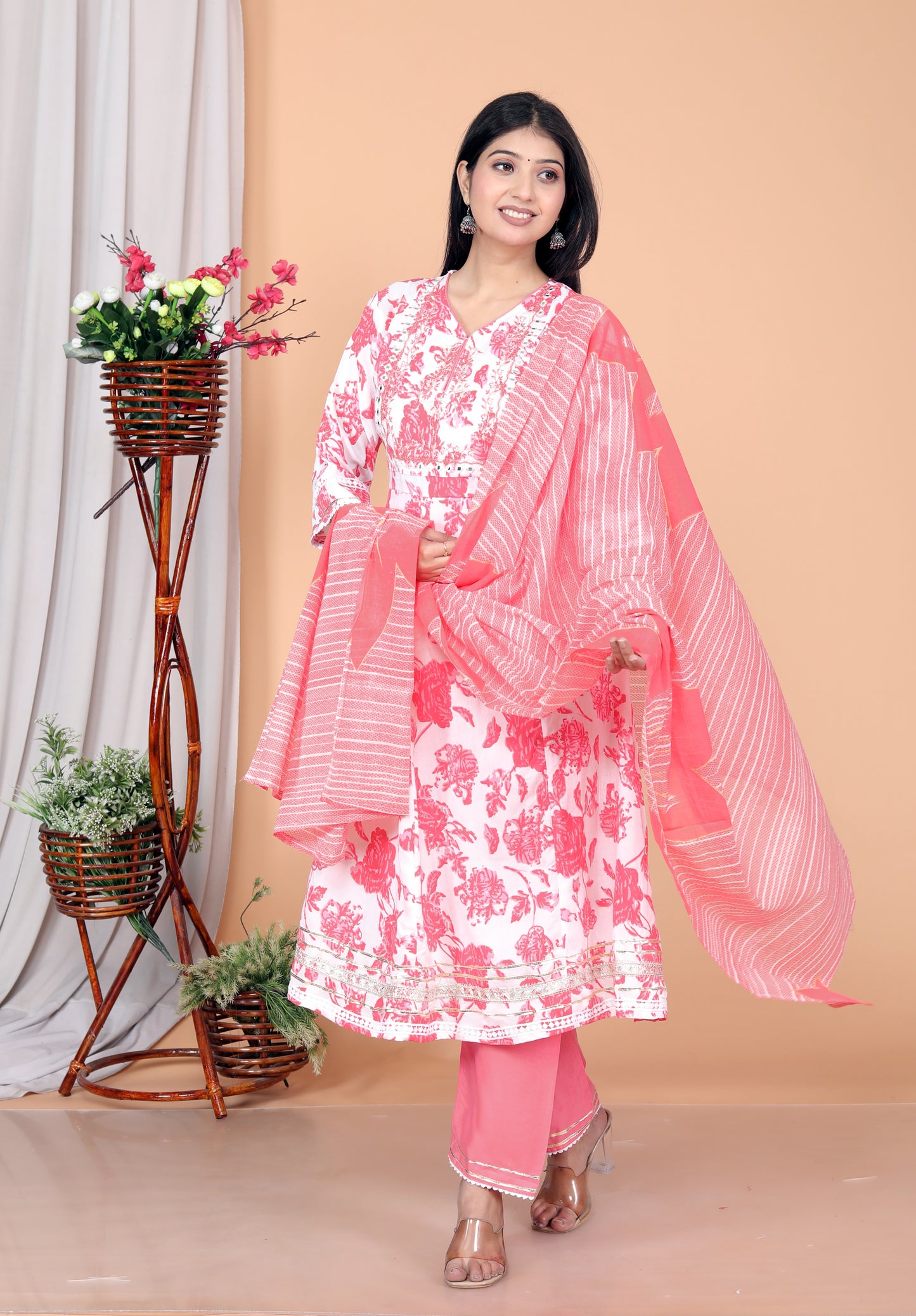 Akrish Pure Cotton Pink Kurta Set with Dupatta for Women | Premium Daily & Festive Wear | Elegant Ethnic Suit 2025