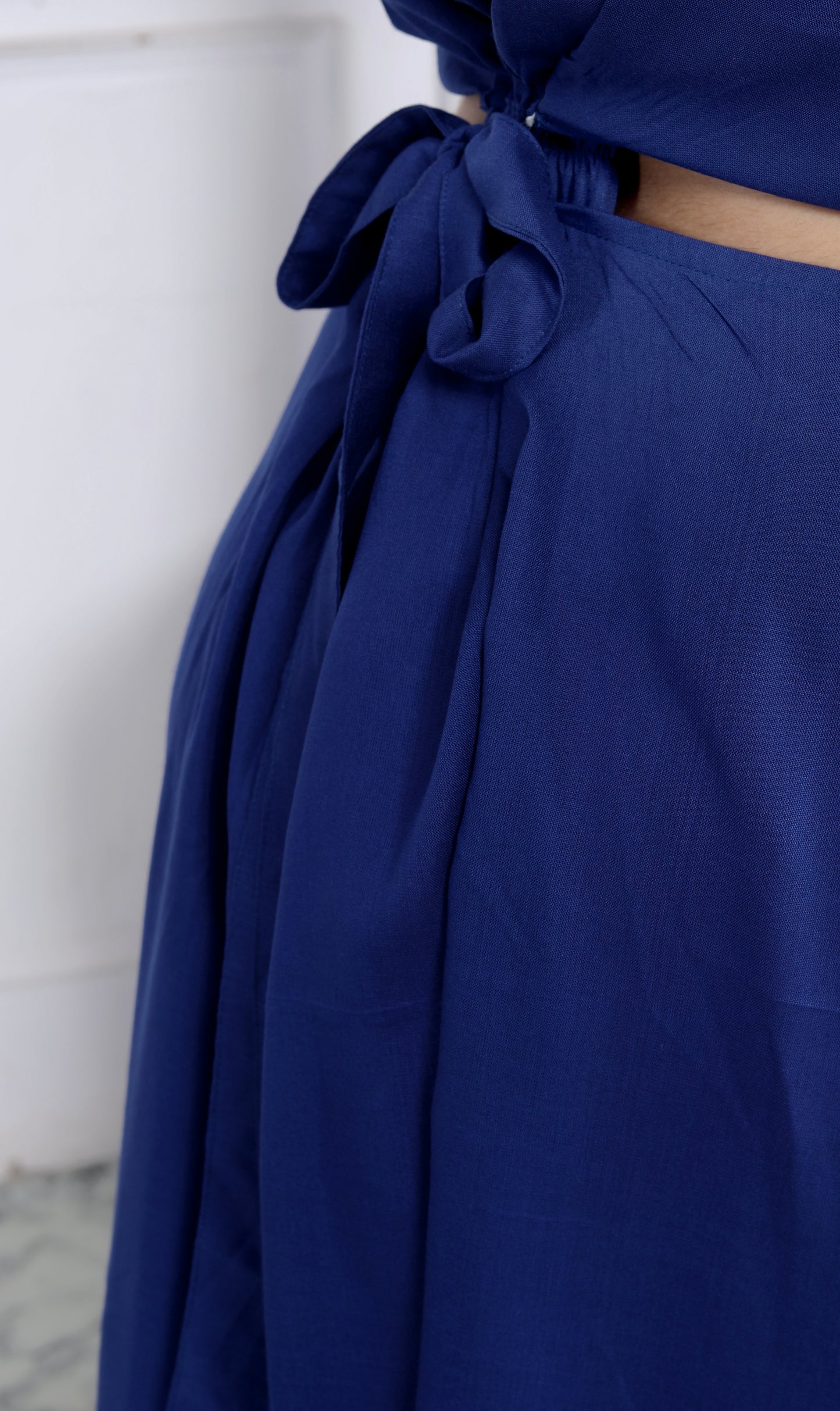 Akrish Premium Cotton Blue Midi Gown for Women | Elegant Sleeveless Summer & Party Wear Dress