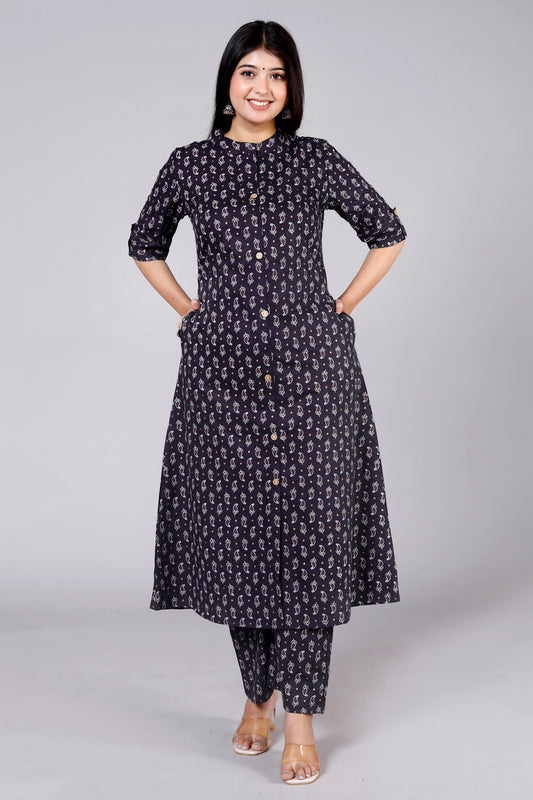Akrish Black Kurta Palazzo Set for Women | Elegant Premium Fabric Ethnic Wear for Festive & Daily Style