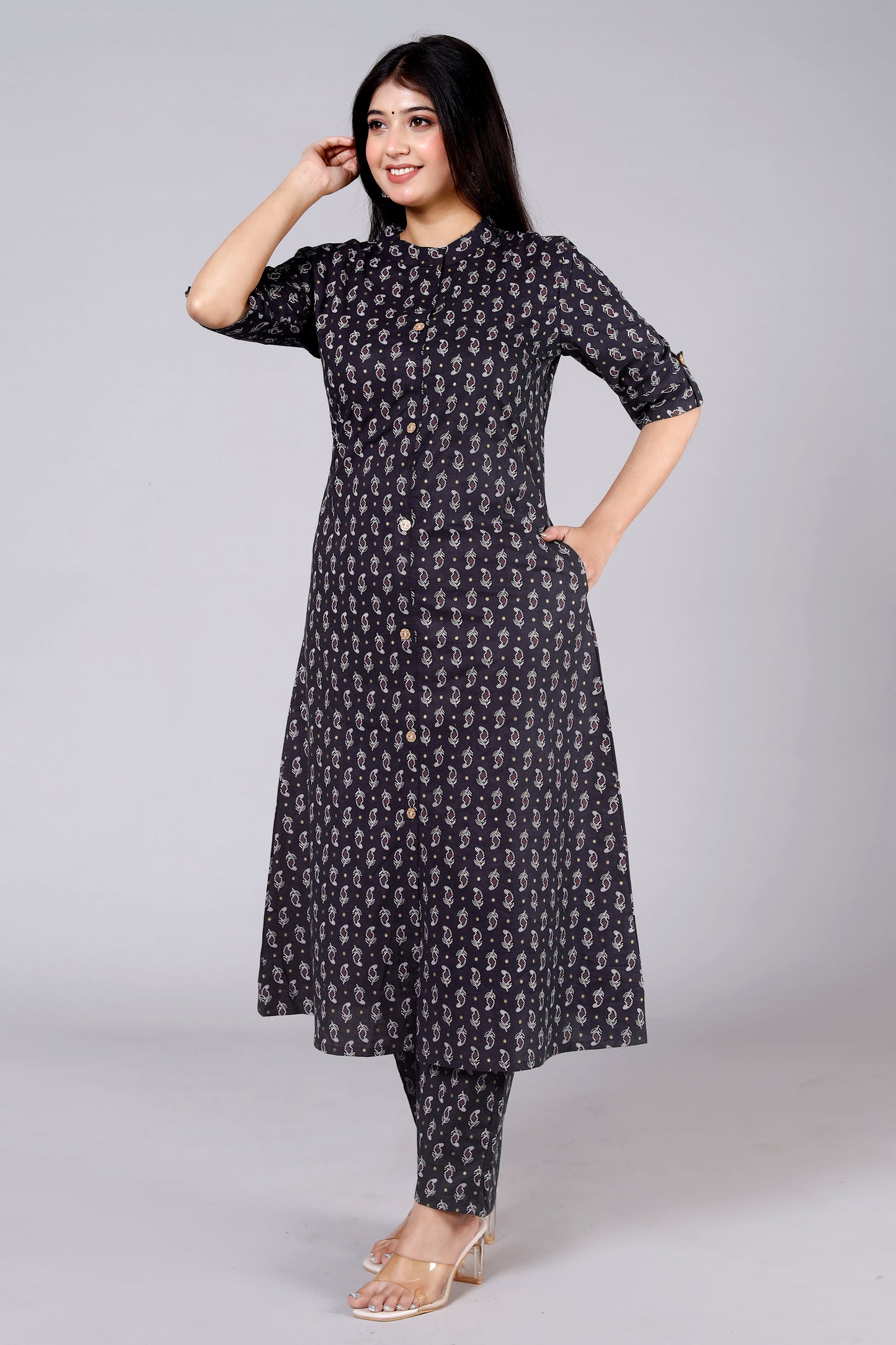 Akrish Black Kurta Palazzo Set for Women | Elegant Premium Fabric Ethnic Wear for Festive & Daily Style