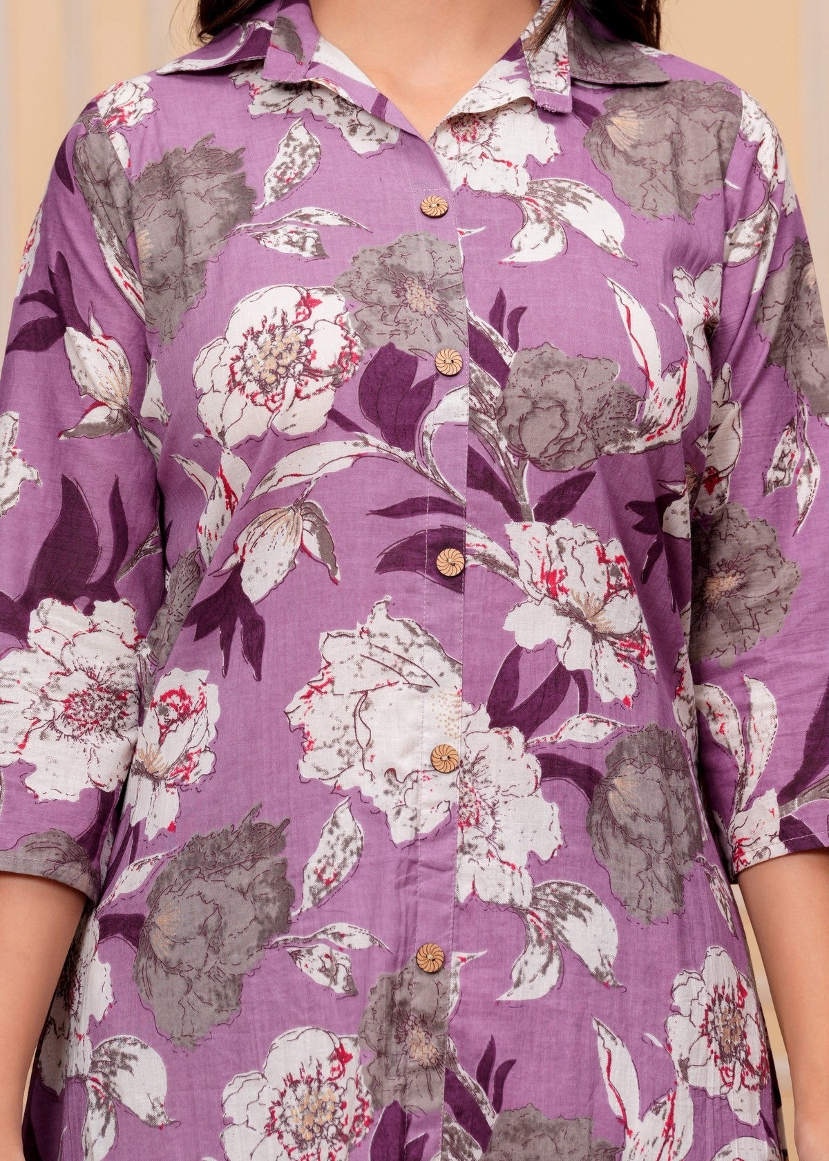 Women’s Lavender Floral Printed Co-ord Set Akrish