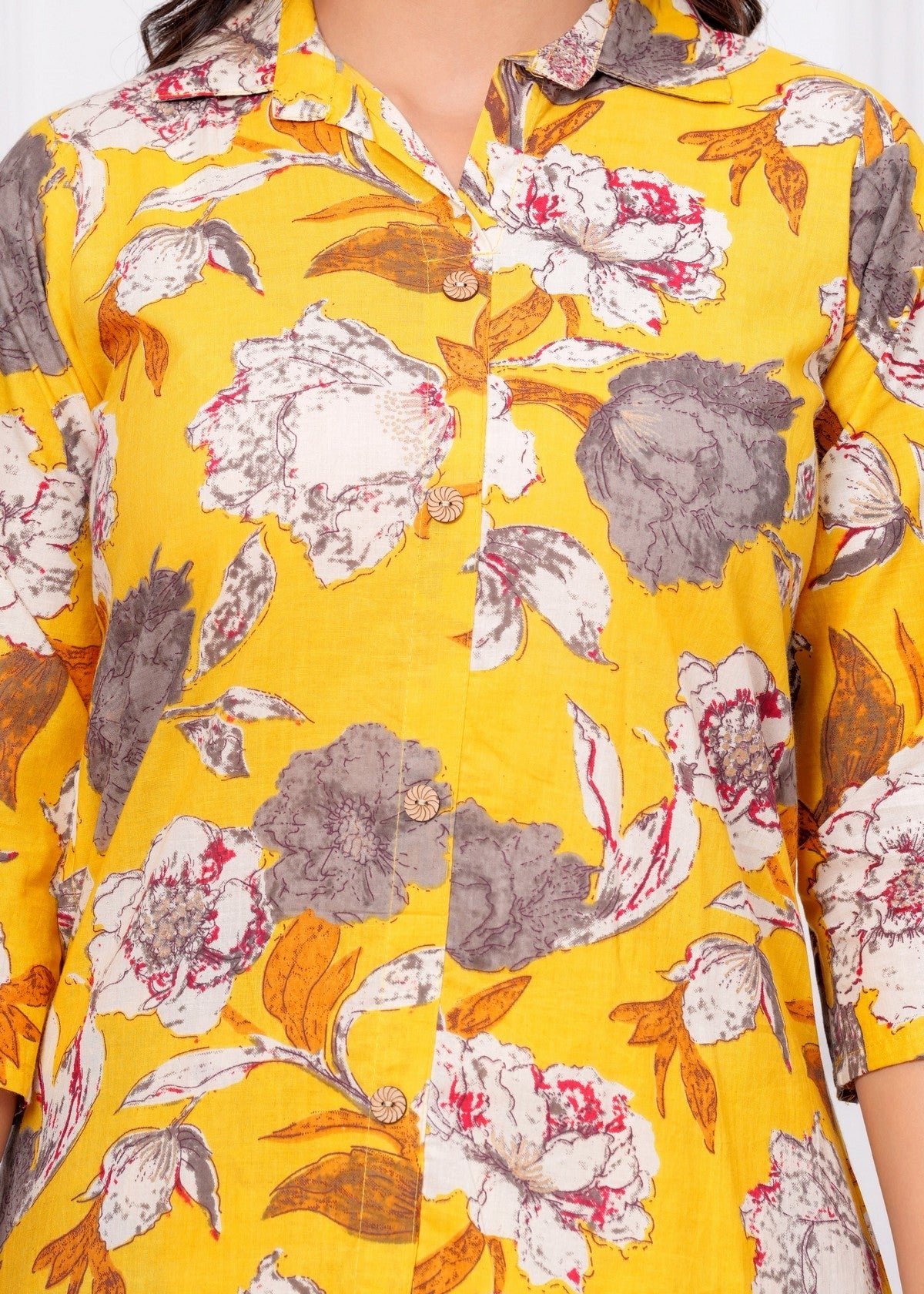 Women’s Yellow Floral Printed Co-ord Set Akrish