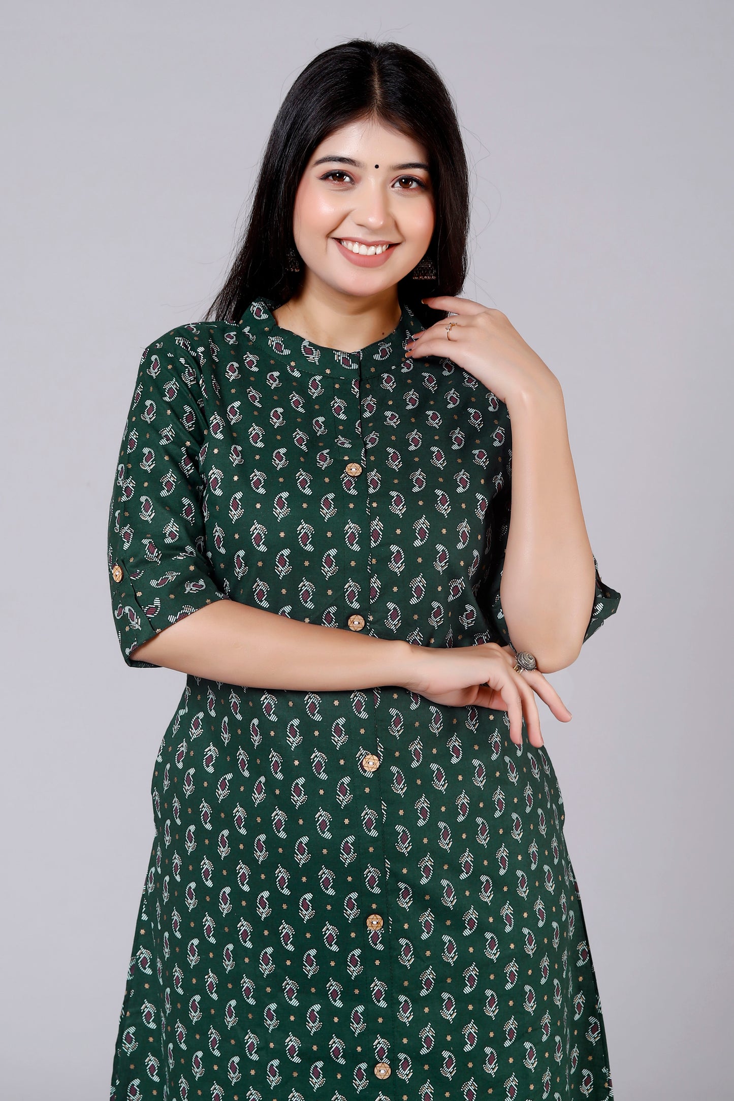 Akrish Green Pure Cotton Kurta Palazzo Set for Women | Premium Ethnic Wear for Daily & Festive Look