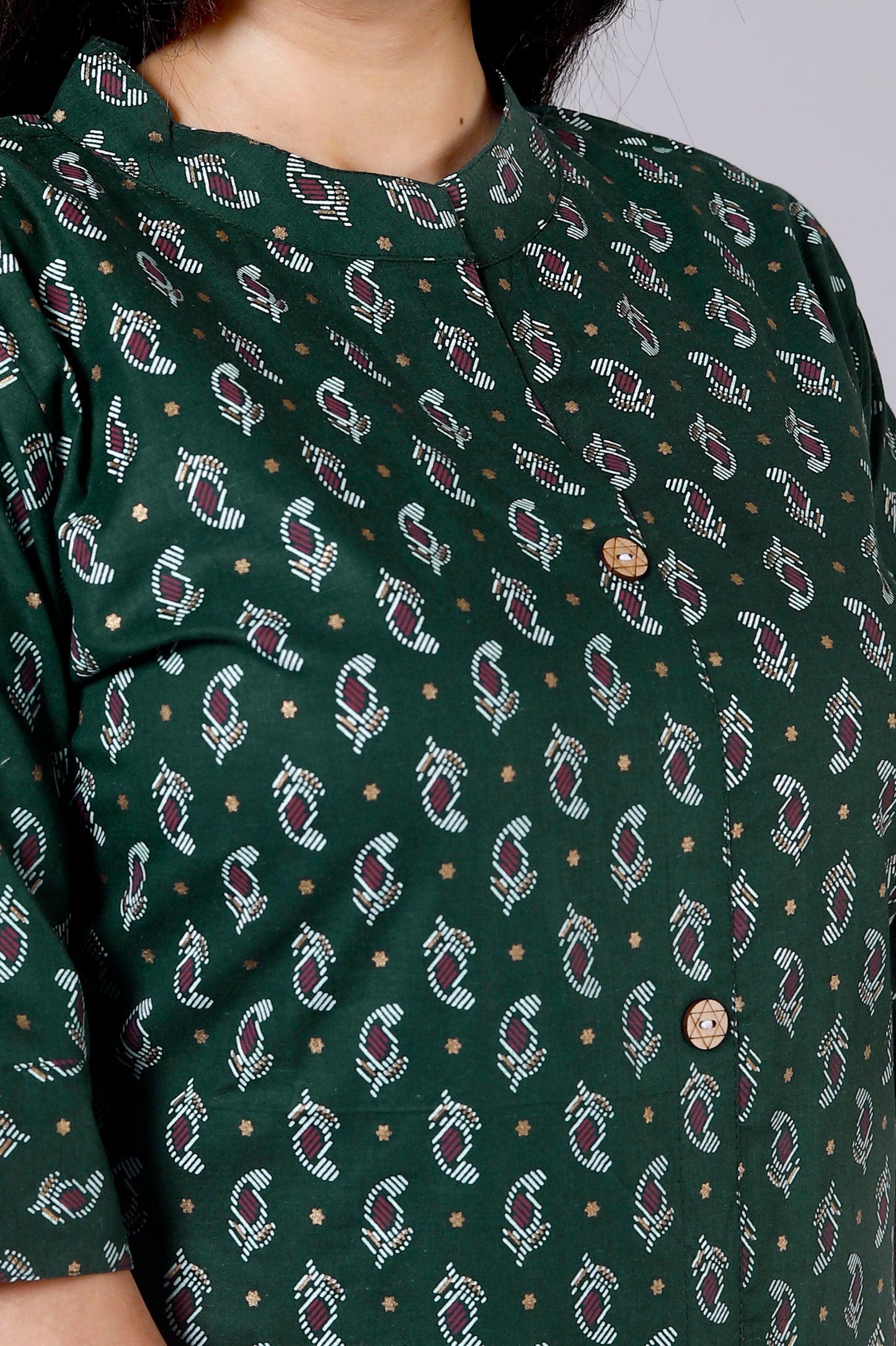 Akrish Green Pure Cotton Kurta Palazzo Set for Women | Premium Ethnic Wear for Daily & Festive Look