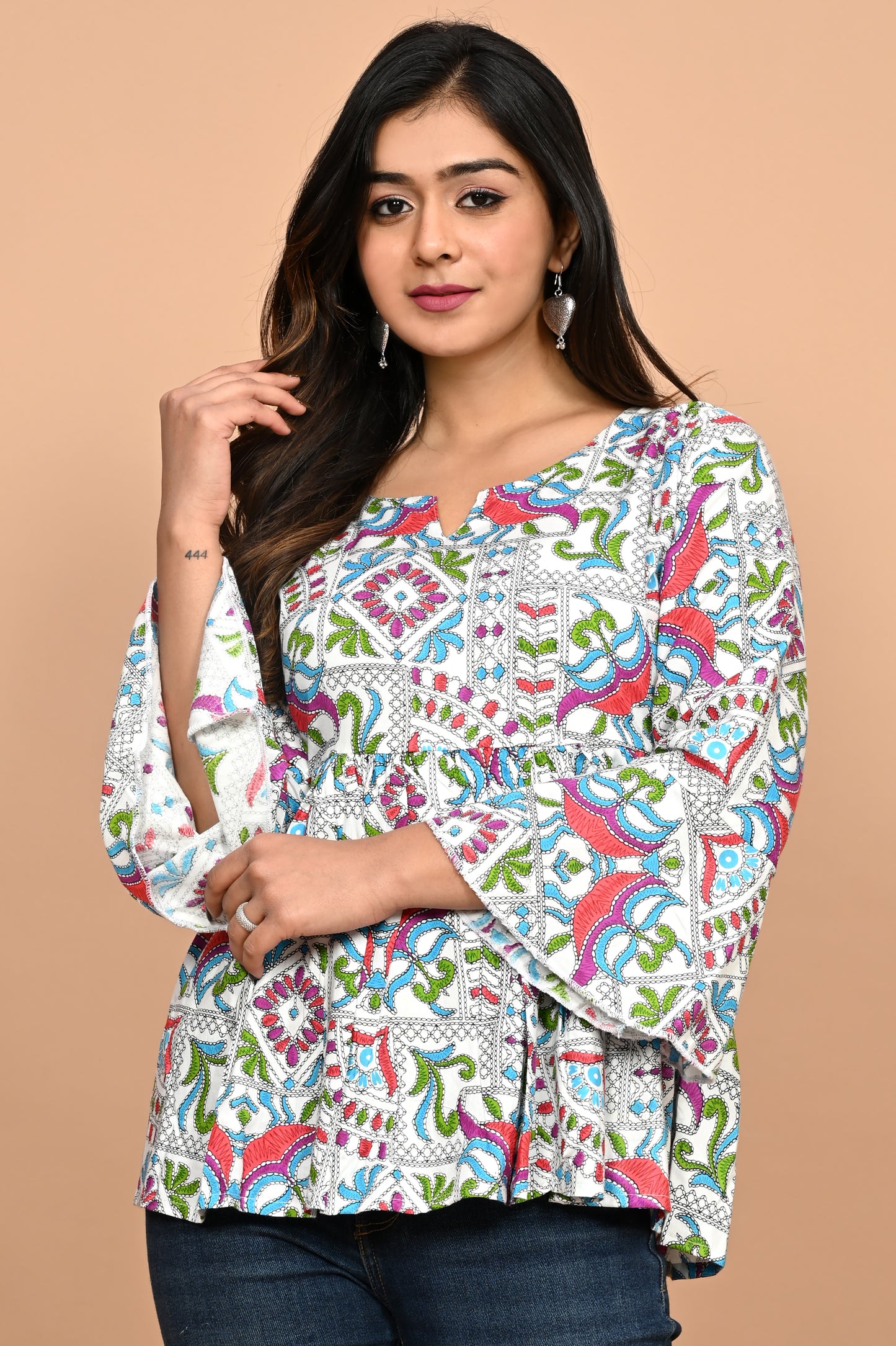 Akrish Designer Multicolor Premium Cotton Tops for Women | Lightweight Casual & Office Wear