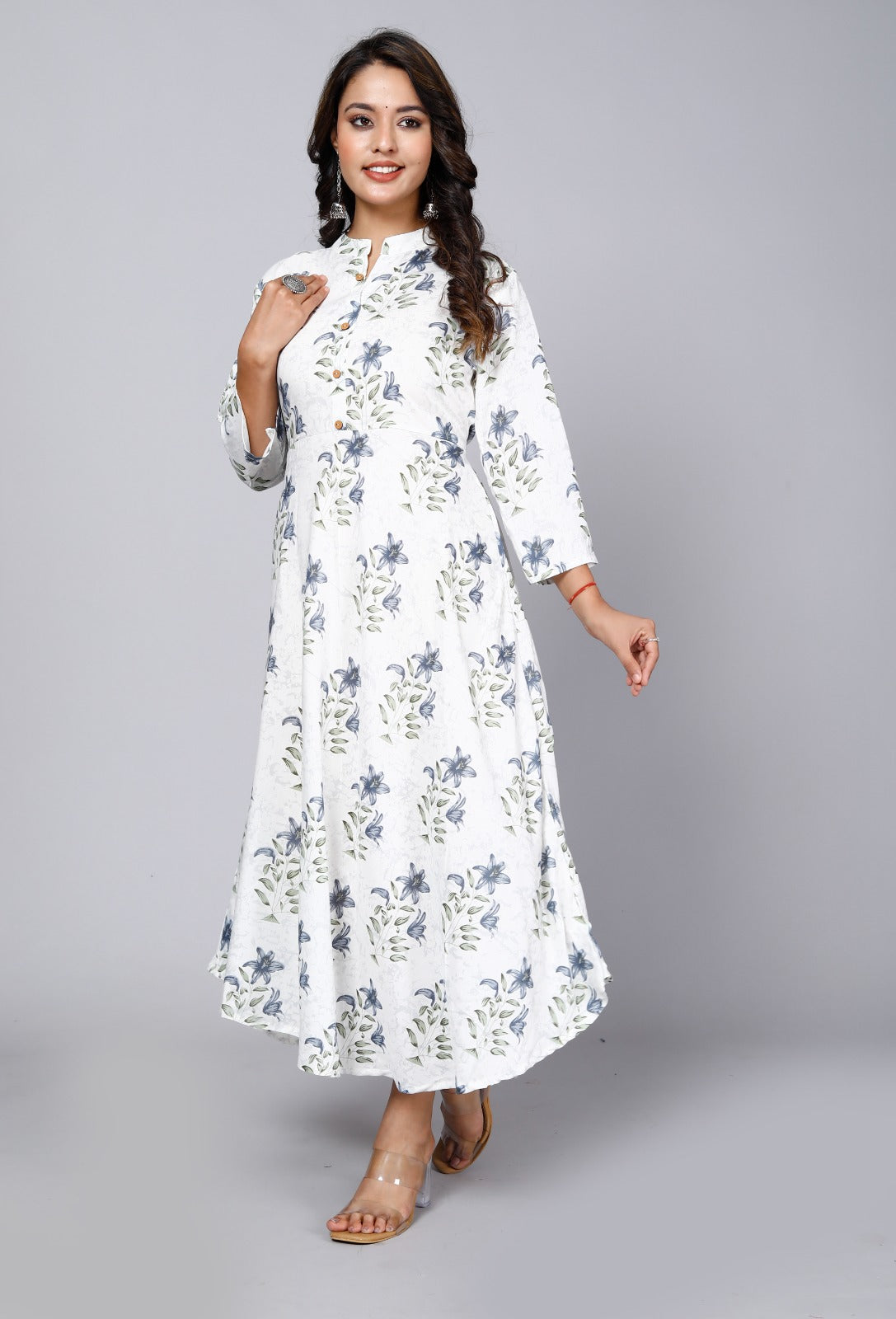 Akrish White Designer Long Kurta for Women | Pure Cotton Premium Ethnic Wear
