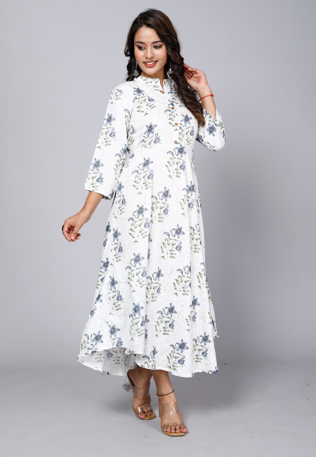 Akrish White Designer Long Kurta for Women | Pure Cotton Premium Ethnic Wear