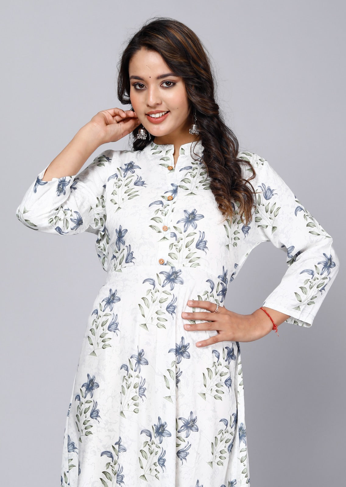 Akrish White Designer Long Kurta for Women | Pure Cotton Premium Ethnic Wear