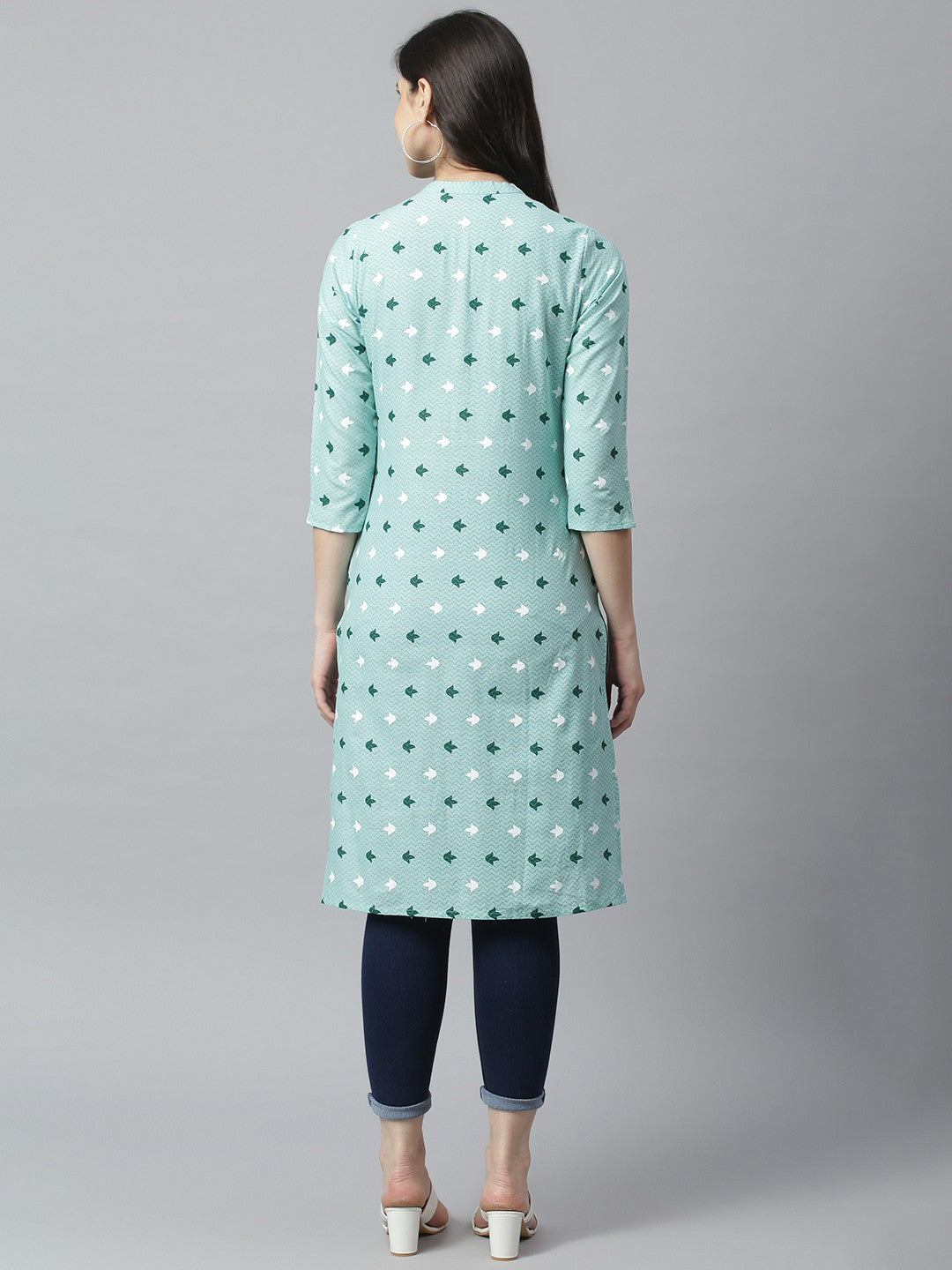Akrish Cotton Kurta for Women | Premium Daily Wear Kurti in Beige & Blue