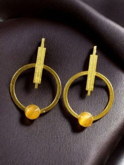 Gold Plated Circle Stud Earrings for Women | Trendy Western Fashion Jewellery Akrish