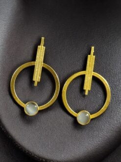 Gold Plated Circle Stud Earrings for Women | Trendy Western Fashion Jewellery Akrish