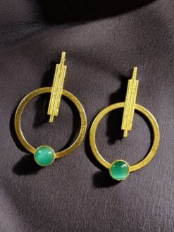 Gold Plated Circle Stud Earrings for Women | Trendy Western Fashion Jewellery Akrish