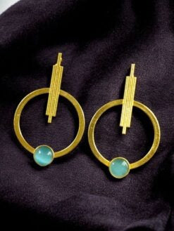 Gold Plated Circle Stud Earrings for Women | Trendy Western Fashion Jewellery Akrish