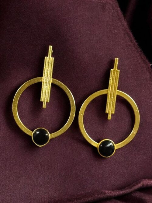 Gold Plated Circle Stud Earrings for Women | Trendy Western Fashion Jewellery Akrish