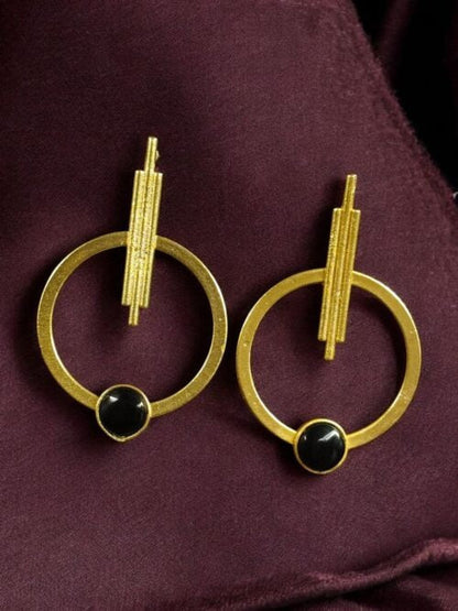 Gold Plated Circle Stud Earrings for Women | Trendy Western Fashion Jewellery Akrish