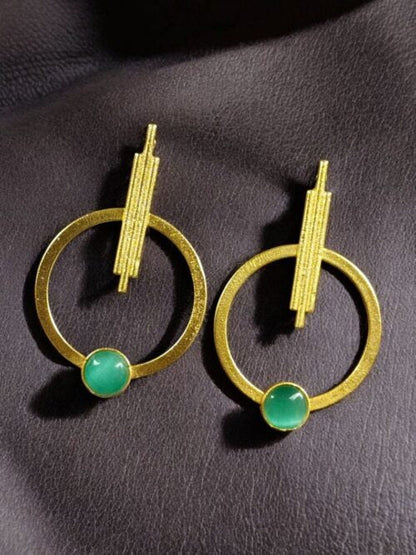 Gold Plated Circle Stud Earrings for Women | Trendy Western Fashion Jewellery Akrish