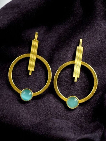 Gold Plated Circle Stud Earrings for Women | Trendy Western Fashion Jewellery Akrish