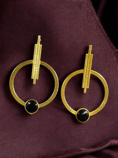Gold Plated Circle Stud Earrings for Women | Trendy Western Fashion Jewellery Akrish