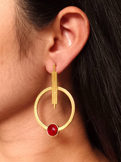Gold Plated Circle Stud Earrings for Women | Trendy Western Fashion Jewellery Akrish