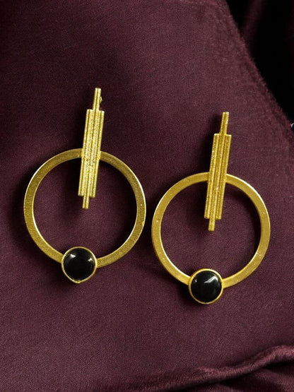 Gold Plated Circle Stud Earrings for Women | Trendy Western Fashion Jewellery Akrish