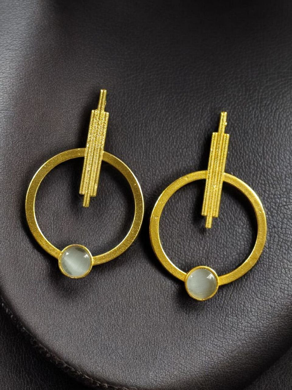Gold Plated Circle Stud Earrings for Women | Trendy Western Fashion Jewellery Akrish